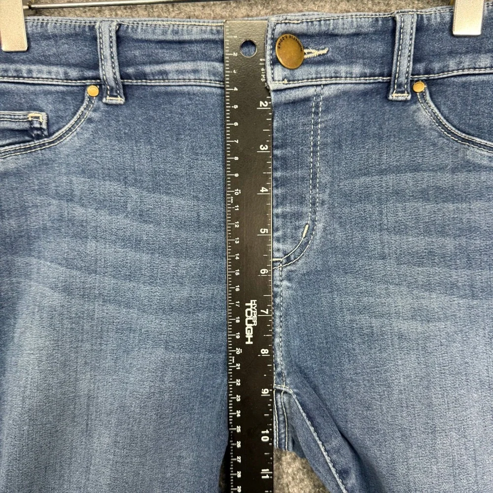 Chicos Jeans 0 Womens 8‎ Blue Platinum Cotton Stretch Denim Slim Fit Pull On